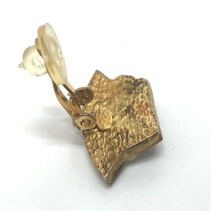 CHANEL Earring Gold Plated black Hat motif Women