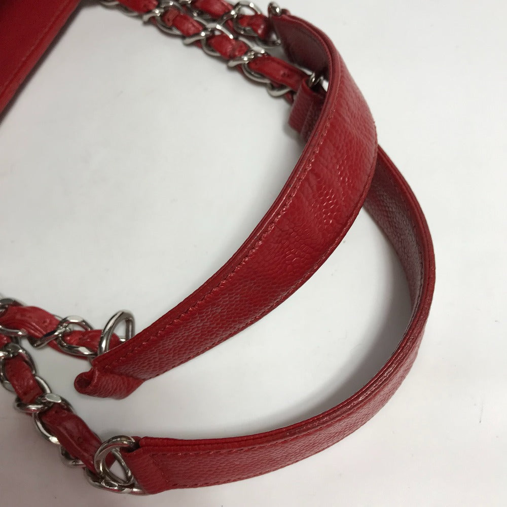 CHANEL Tote Bag A50995 Caviar skin Red CC COCO Mark Shoulder Bag Matelasse quilting Women