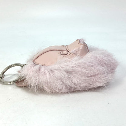 Dior key ring leather pink COOKIE cookie dog dog animal unisex(Unisex)