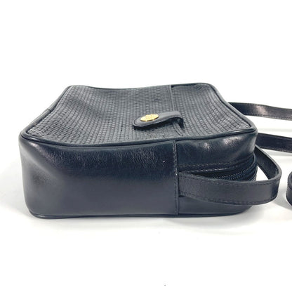 CELINE Shoulder Bag leather black vintage Carriage Metal Women