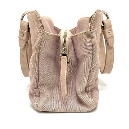 CHANEL Tote Bag Cotton canvas Pink type COCO Mark CC Matrasse Women