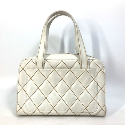 CHANEL Handbag leather white CC COCO Mark Bag Wild stitch Women