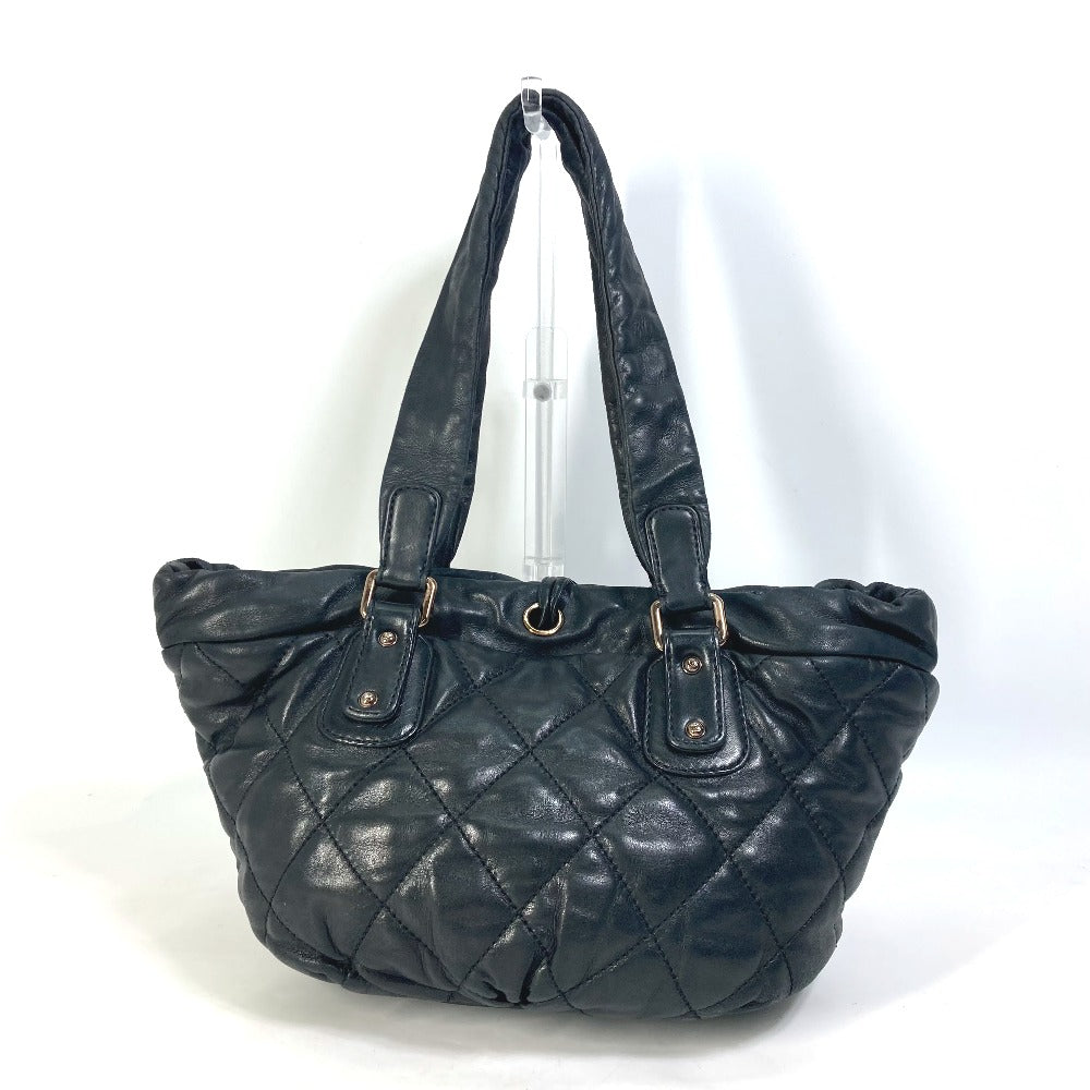 CHANEL Shoulder Bag leather black CC COCO Mark Matrasse quilting Women