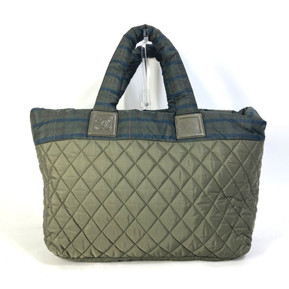 CHANEL Tote Bag A48611 Nylon khaki quilted shawl Cococoon Women