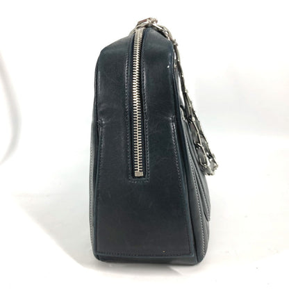 CHANEL Shoulder Bag leather black shoulder bag Mademoiselle