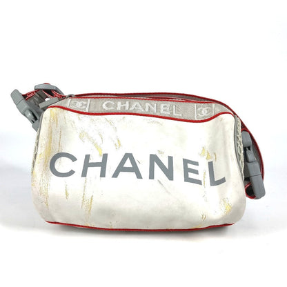 CHANEL Shoulder Bag Nylon white Sports logo mini Women