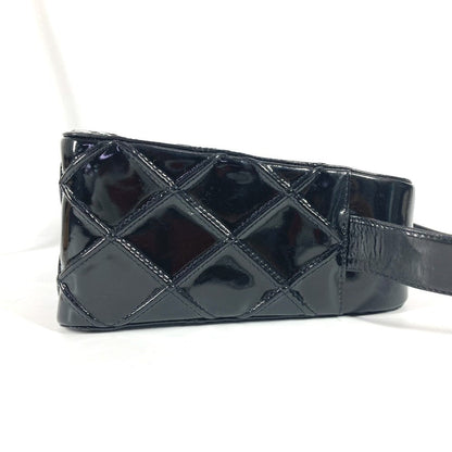 CHANEL Shoulder Bag Patent leather black vintage quilting matelasse Women