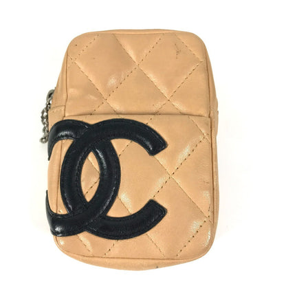 CHANEL Cigarette case A26732 leather beige Cambon line CC COCO Mark logo unisex(Unisex)