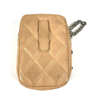 CHANEL Cigarette case A26732 leather beige Cambon line CC COCO Mark logo unisex(Unisex)