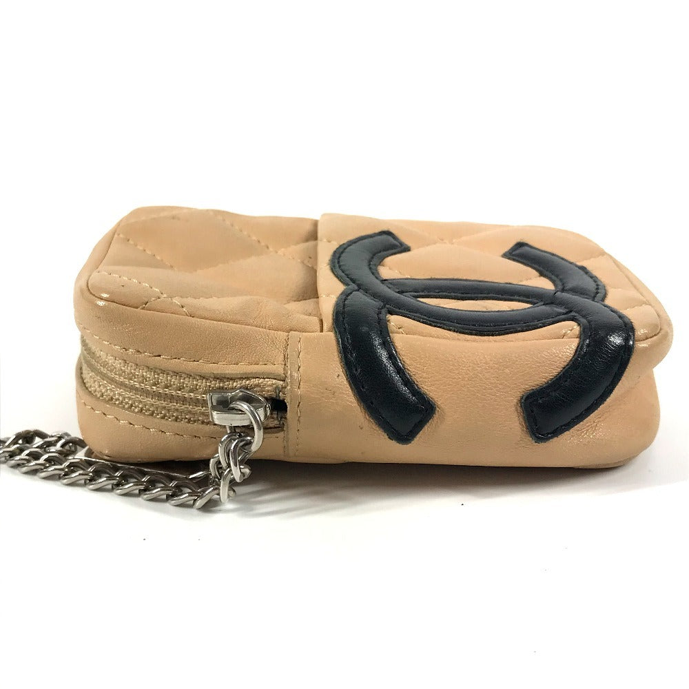 CHANEL Cigarette case A26732 leather beige Cambon line CC COCO Mark logo unisex(Unisex)