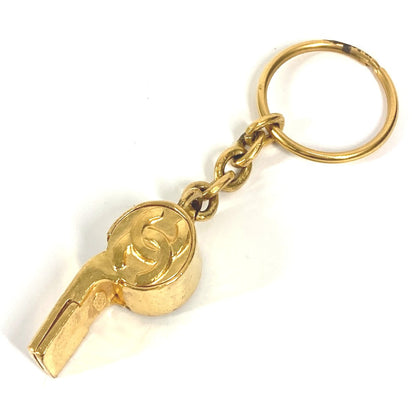 CHANEL key ring metal gold 97A CC COCO Mark Whistle Women