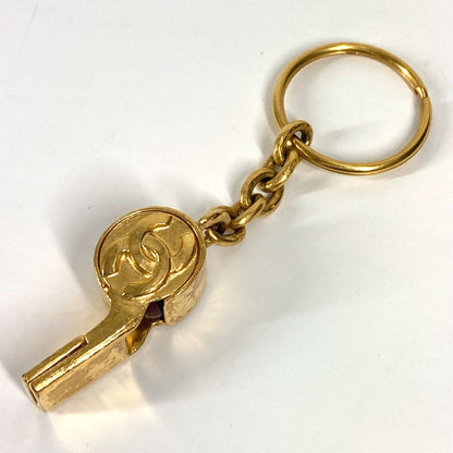 CHANEL key ring metal gold 97A CC COCO Mark Whistle Women
