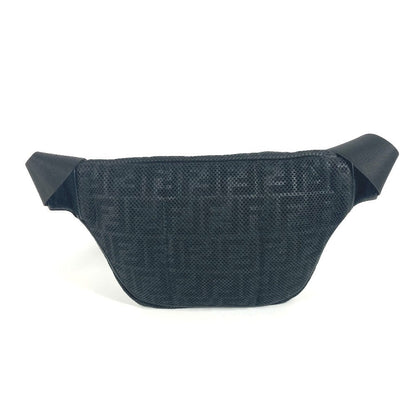 FENDI Sling bag Nylon canvas black logo mesh zucca