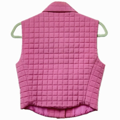 CHANEL Vest P15739 silk pink 00S CC COCO Mark Quilting 38