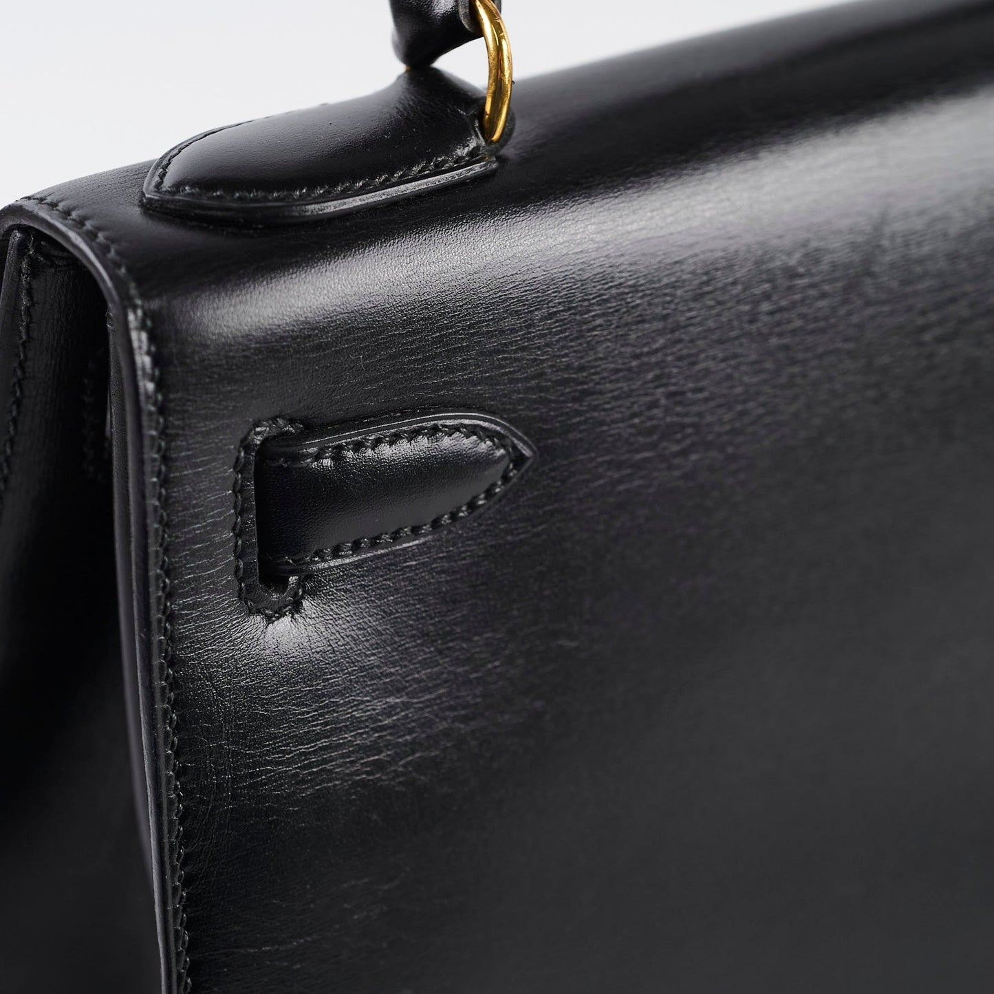 Hermes Kelly 28 Box Leather Noir - S circle stamp