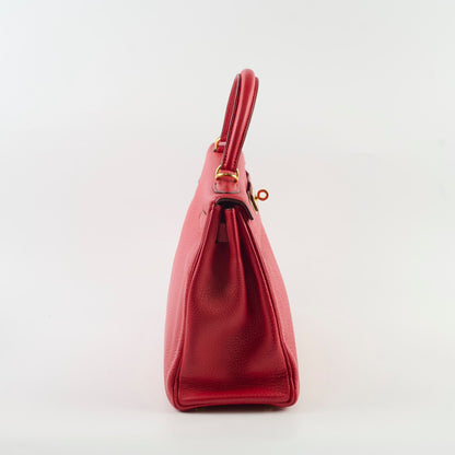 Hermes Kelly 28 Clemence Rouge Vif? - Square I Stamp
