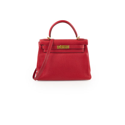 Hermes Kelly 28 Clemence Rouge Vif? - Square I Stamp