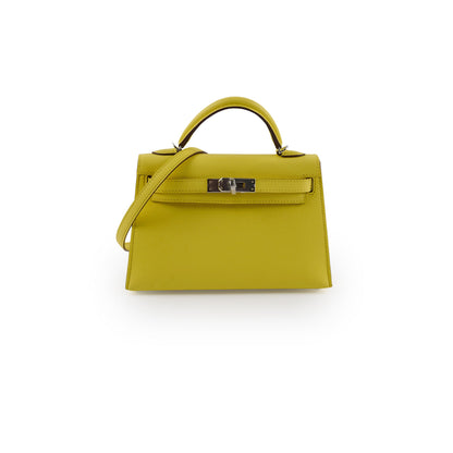 Hermes Mini Kelly Jaune Citron W Stamp