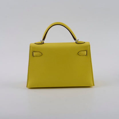 Hermes Mini Kelly Jaune Citron W Stamp