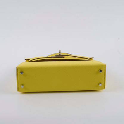 Hermes Mini Kelly Jaune Citron W Stamp