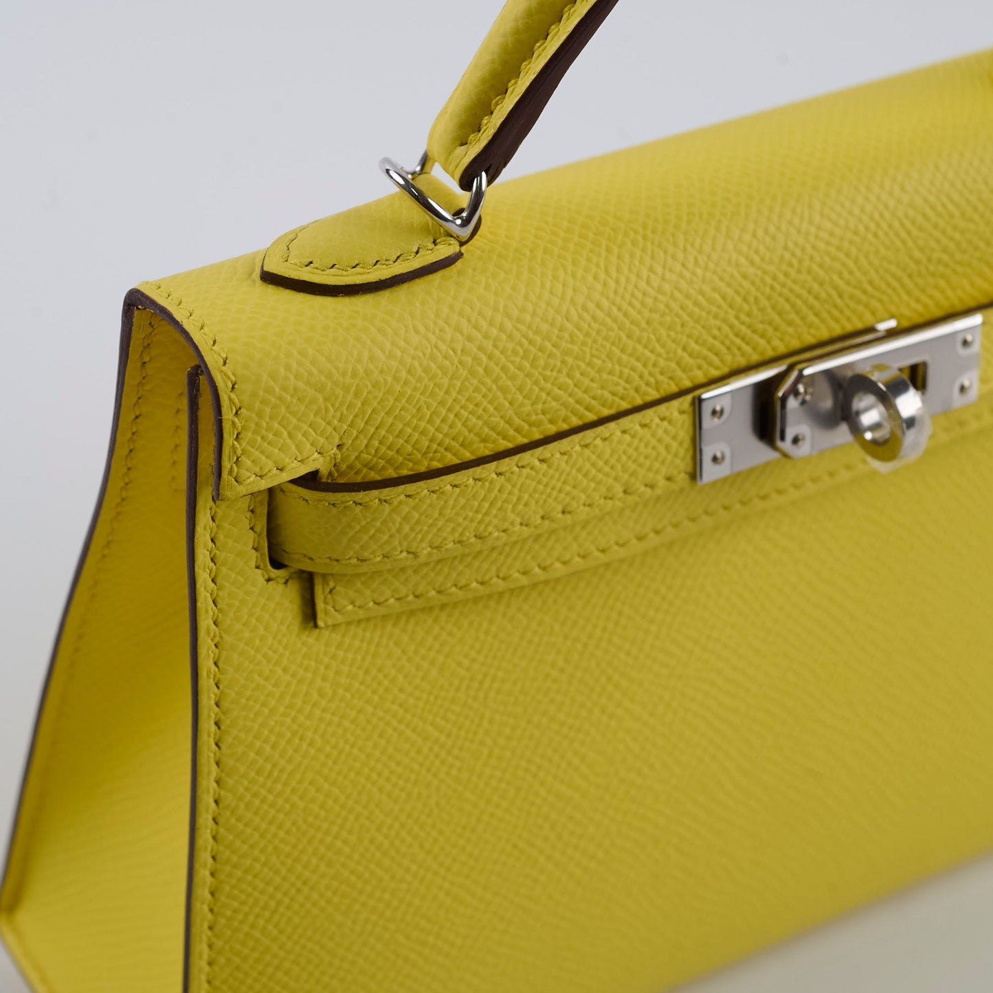 Hermes Mini Kelly Jaune Citron W Stamp