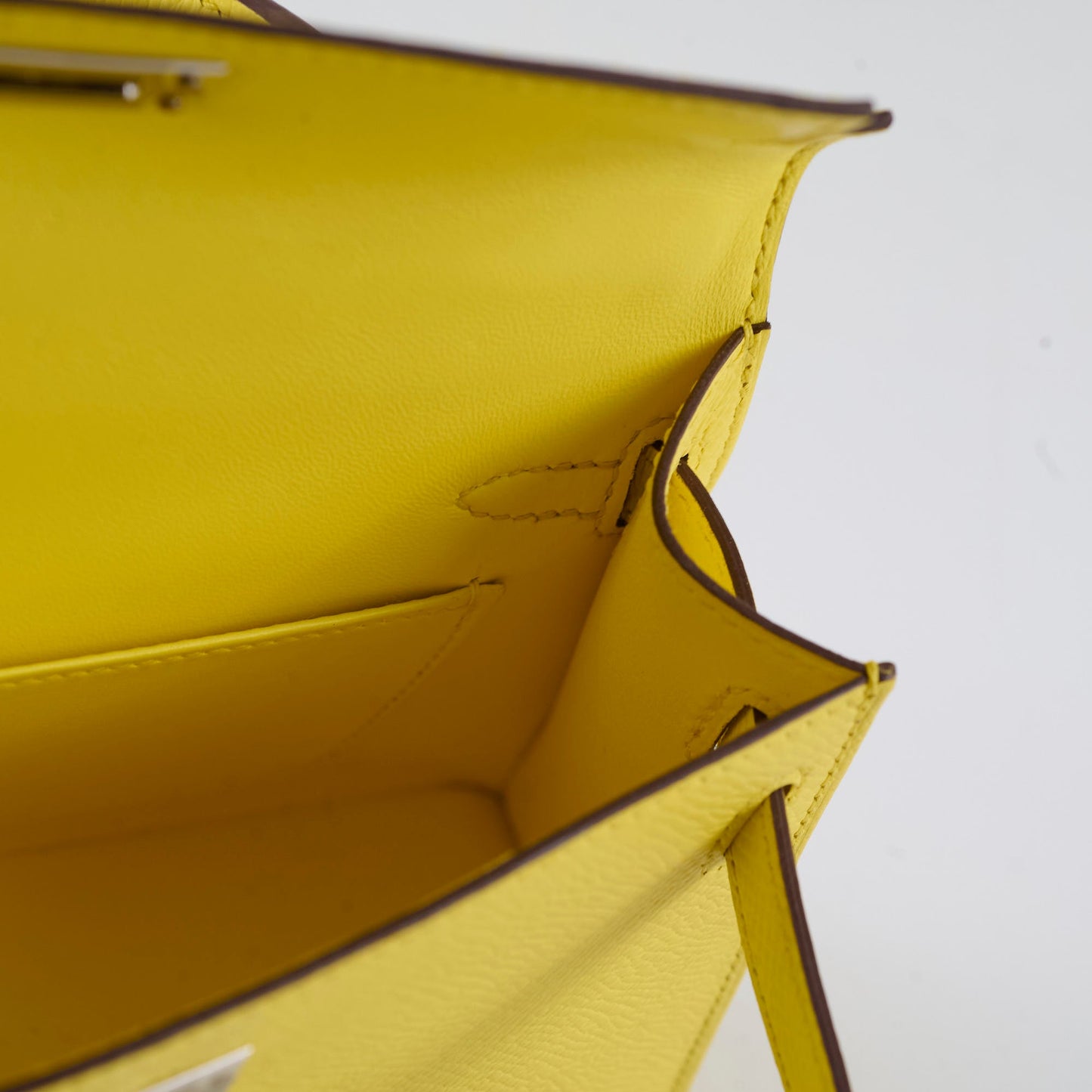 Hermes Mini Kelly Jaune Citron W Stamp