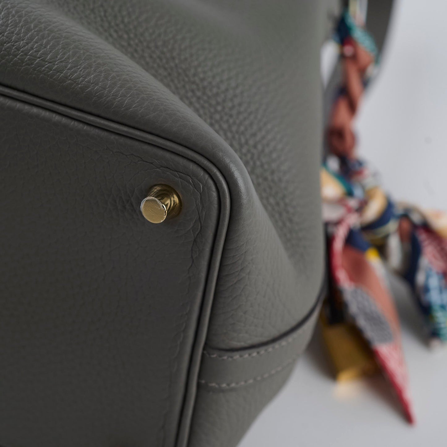 Hermes Picotin 18 Clemence Gris Meyer U Stamp