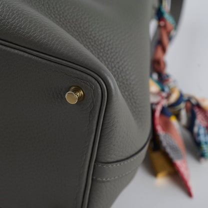 Hermes Picotin 18 Clemence Gris Meyer U Stamp