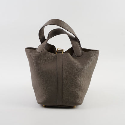Hermes Picotin 18 Gris Etain GHW Y Stamp