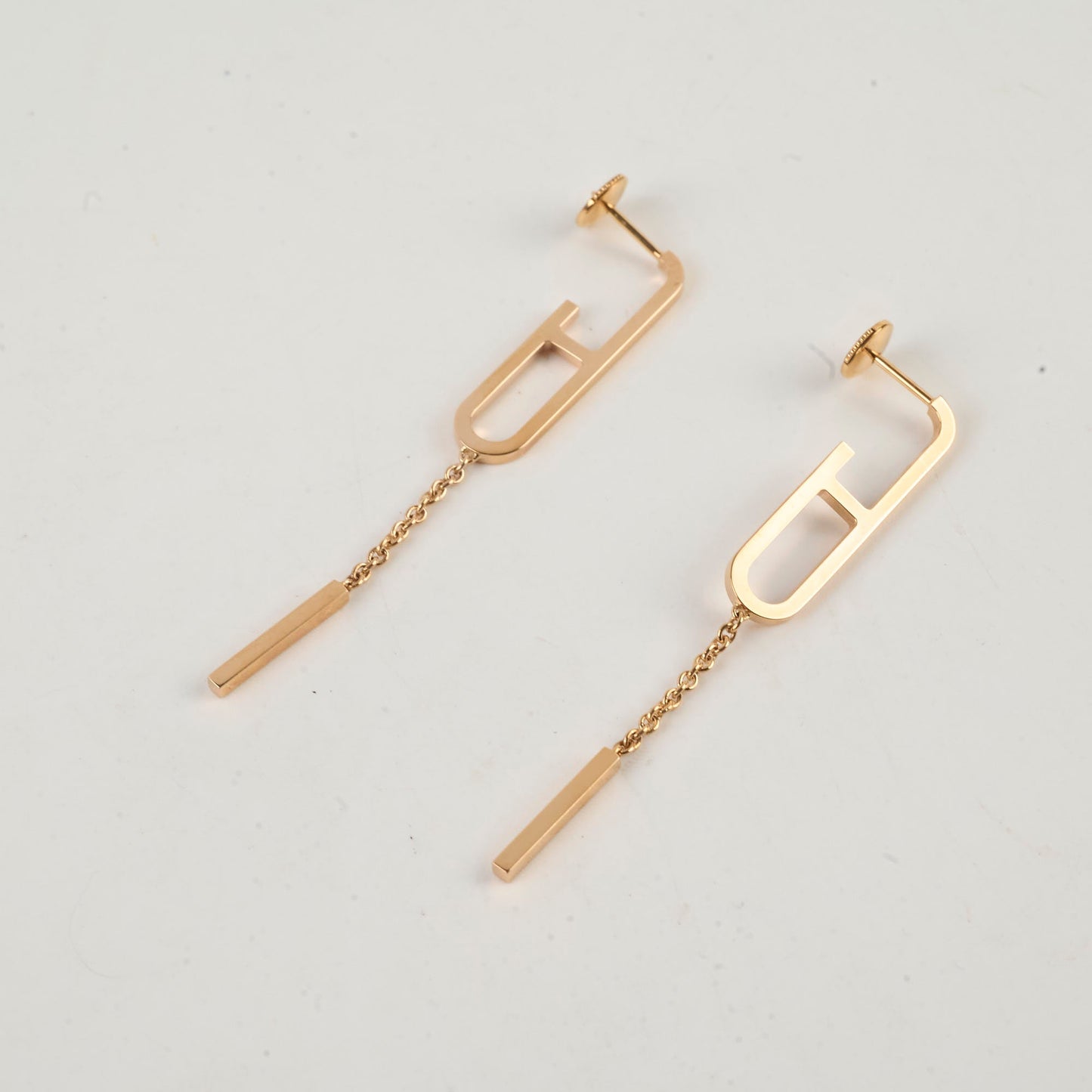 Hermes Chain D'Ancre 18k Rose Gold Earrings