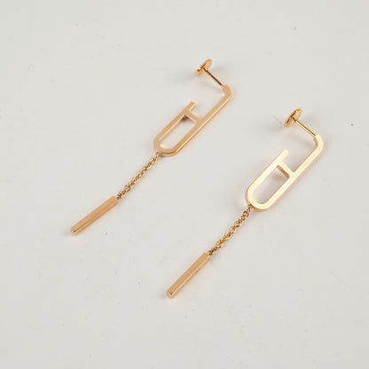 Hermes Chain D'Ancre 18k Rose Gold Earrings