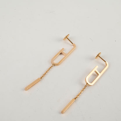 Hermes Chain D'Ancre 18k Rose Gold Earrings