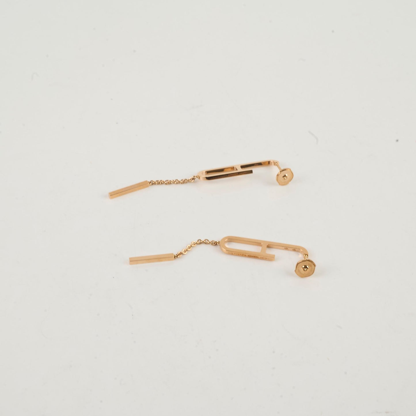 Hermes Chain D'Ancre 18k Rose Gold Earrings