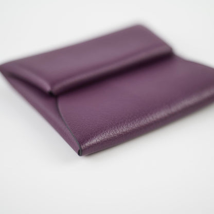 Hermes Bastia Coin Purse Verso Evercolor Cassis/Rouge Grenat - Stamp U