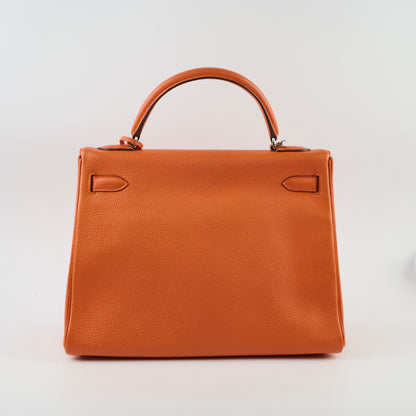 Hermes Kelly 32 Feu Togo N in Square Stamp Palladium Hardware