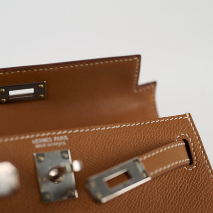 Hermes Mini Kelly Epsom Gold PHW Z Stamp
