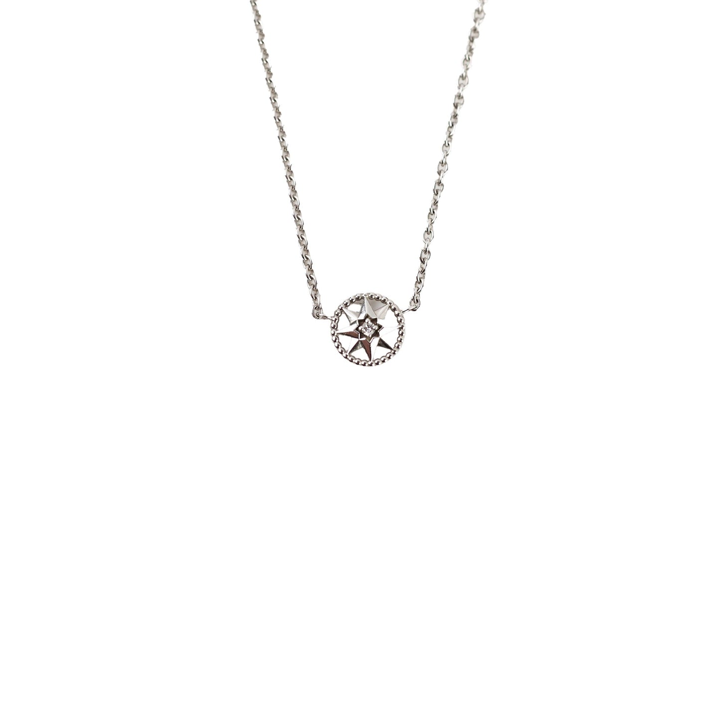 Dior Rose Des Vents Necklace 18k White Gold with Diamond