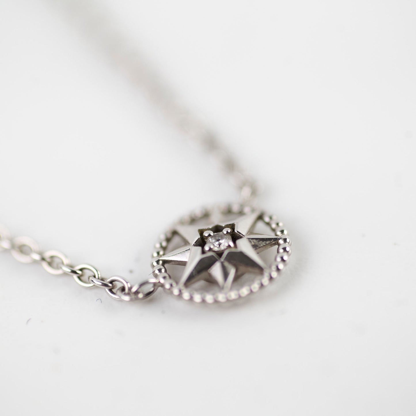 Dior Rose Des Vents Necklace 18k White Gold with Diamond