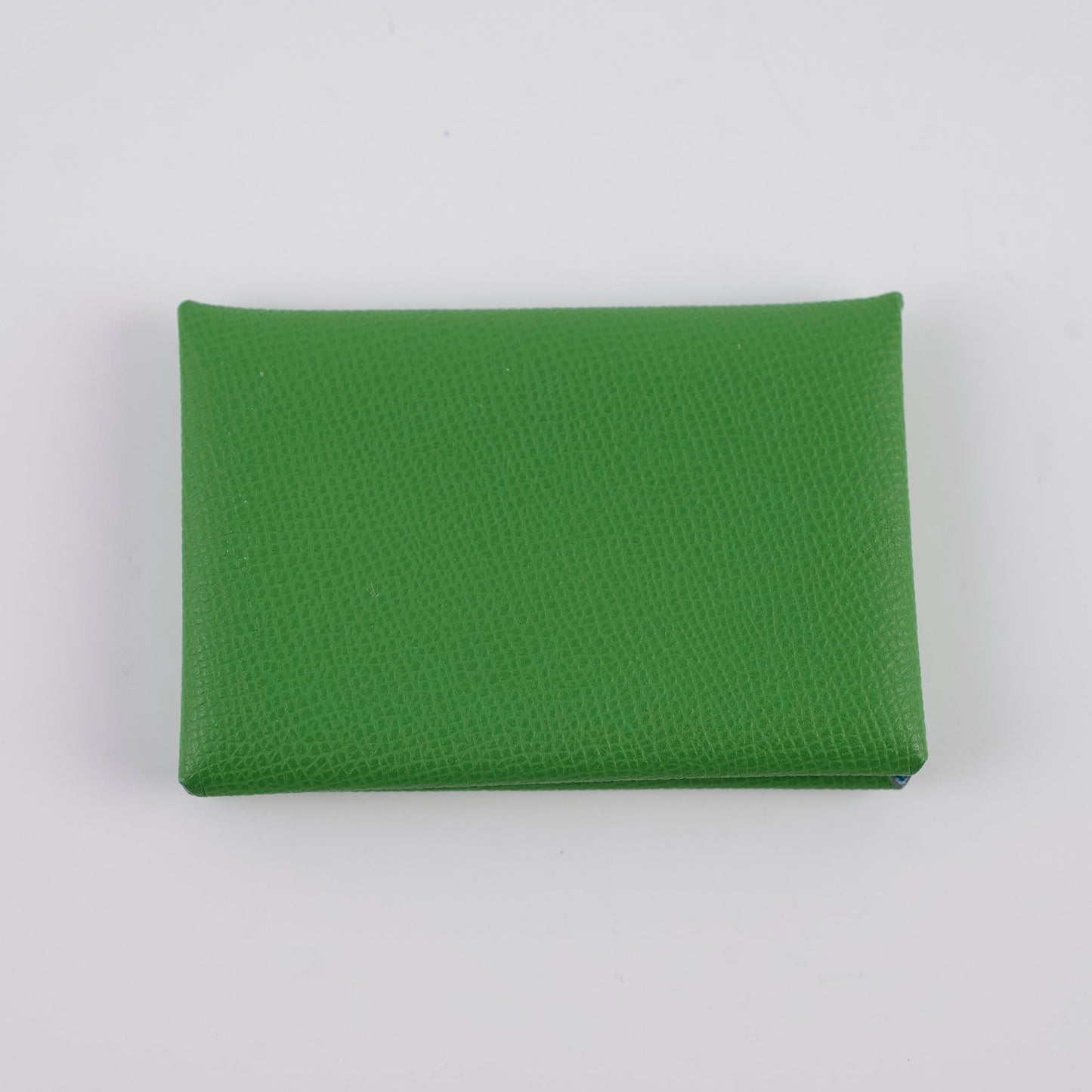 Hermes Calvi Cardholder Epsom Vert Yucca/Celeste 2023