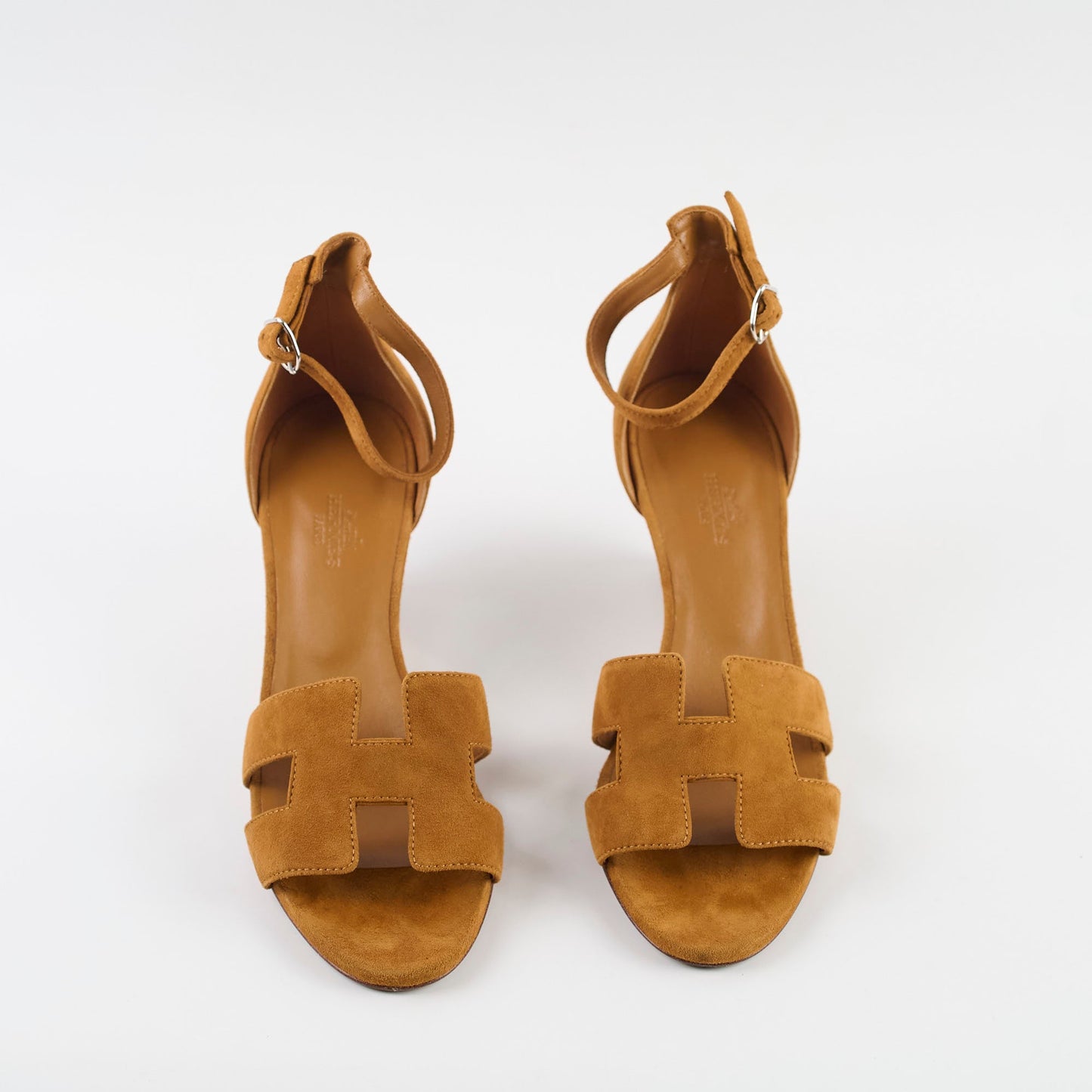 Hermes Legend Sandals Suede Tan Size 38