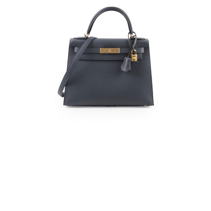 Hermes Kelly 28 Gris Misty Epsom Permabrass HW W Stamp