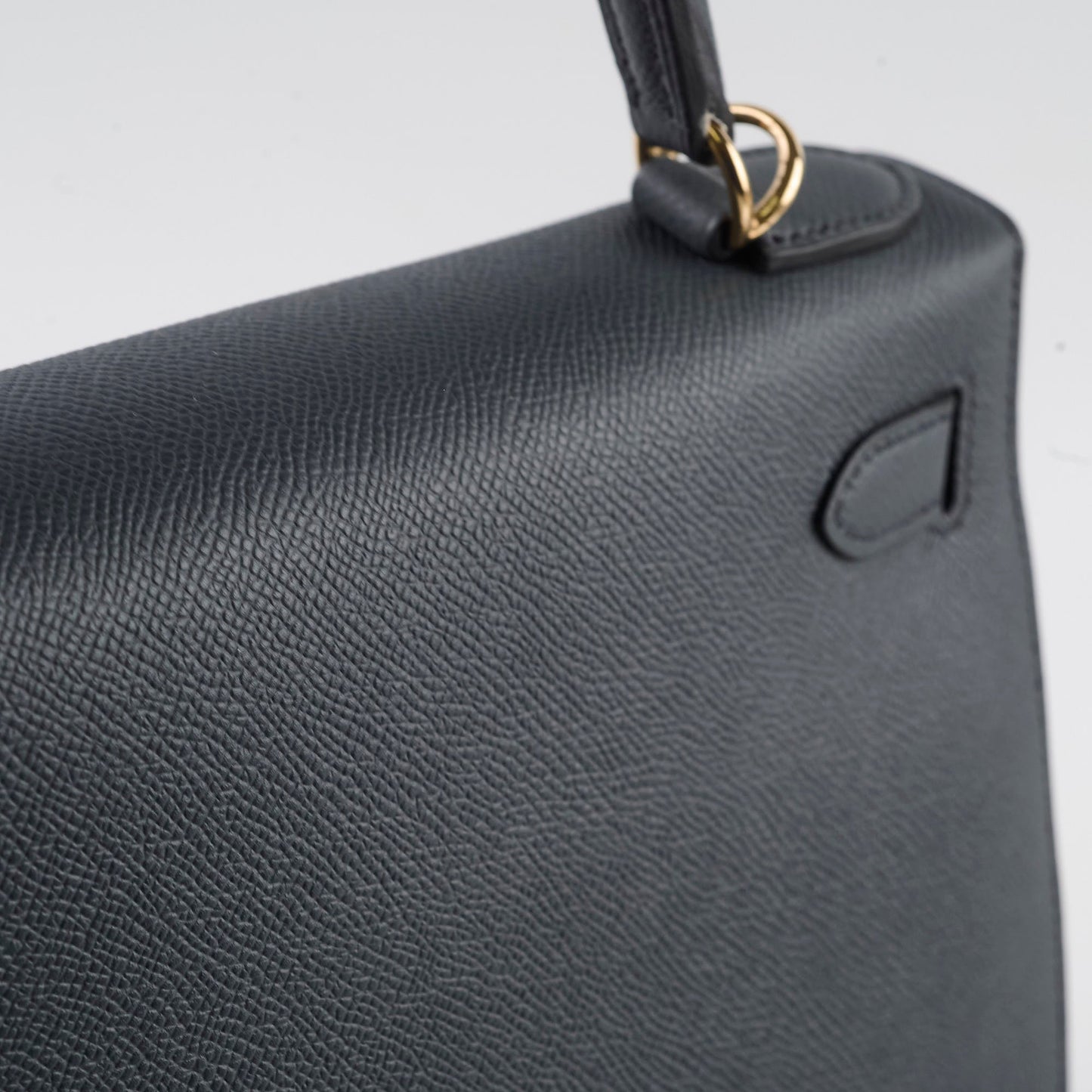 Hermes Kelly 28 Gris Misty Epsom Permabrass HW W Stamp