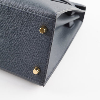 Hermes Kelly 28 Gris Misty Epsom Permabrass HW W Stamp