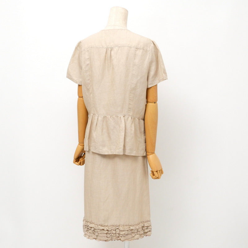 BURBERRY setup FEB66-473-40/FXB78-473-40 Hemp linen beige Women 44