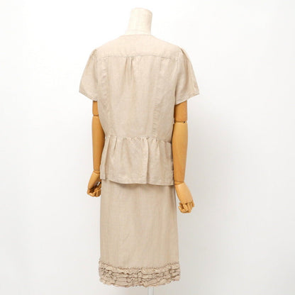 BURBERRY setup FEB66-473-40/FXB78-473-40 Hemp linen beige Women 44
