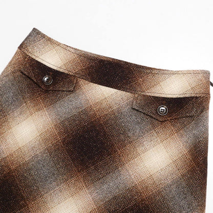 BURBERRY skirt FX366-863-55 wool Brown / Ivory Women 38