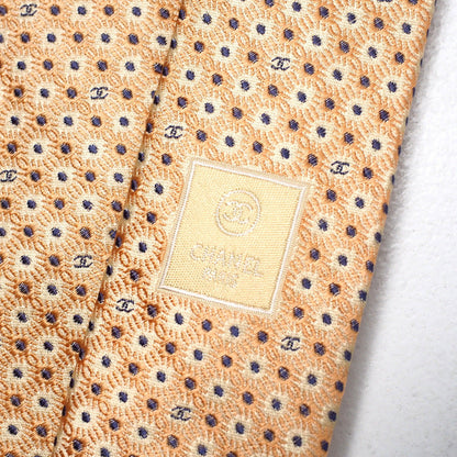 CHANEL tie 100% silk Yellow / orange mens
