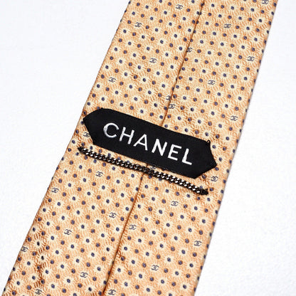 CHANEL tie 100% silk Yellow / orange mens
