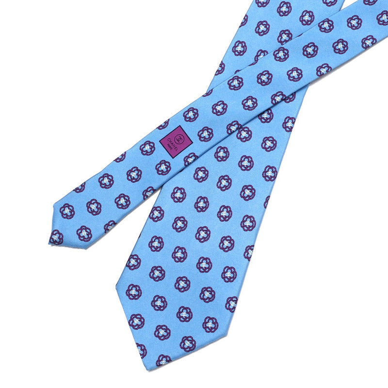 CHANEL tie Twill blue mens