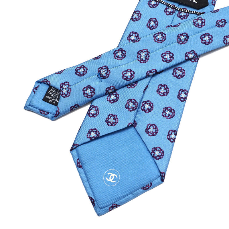 CHANEL tie Twill blue mens